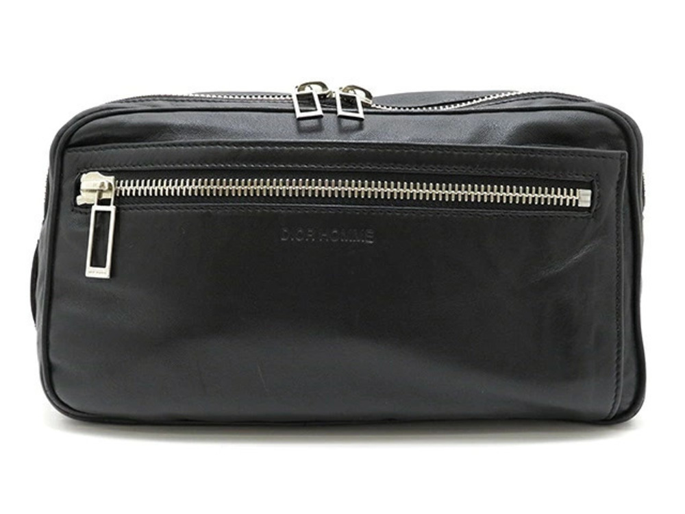 Christian Dior Waist Bag Black Leather